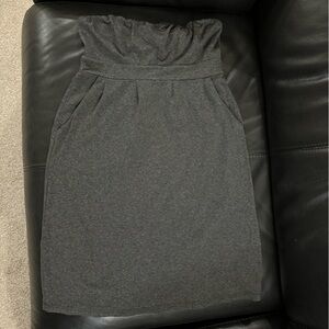 Fighting Eel Strapless Dress, in Dark Gray, size Small